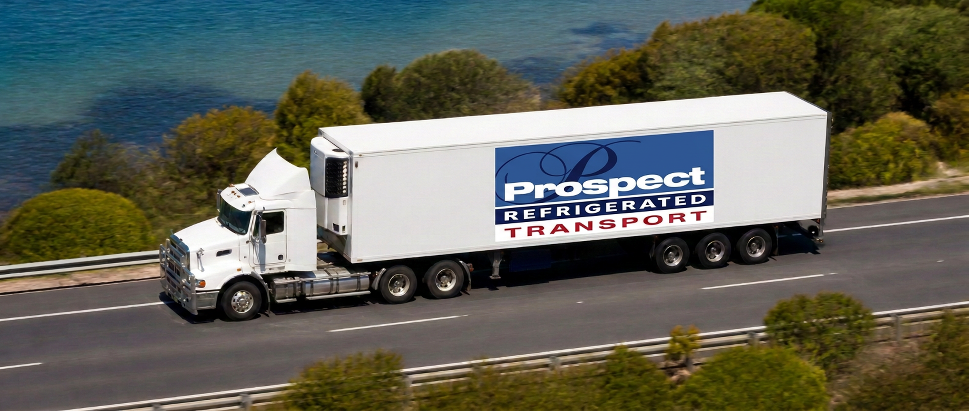 Refrigerated truck on highway
